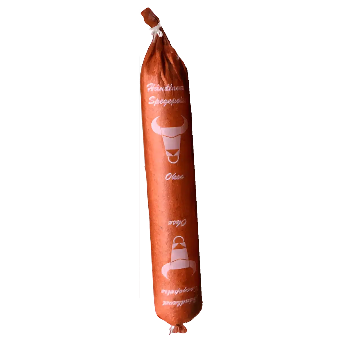 Kunsttarme til spegepølser - Ø58mm, 40 cm m/ tekst Okse Spegepølse