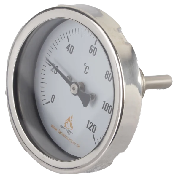 Røgtermometer Rustfri Stål - Kort føler 40mm